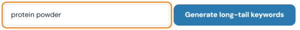 Long tail keyword generator with the seed keyword protein powder